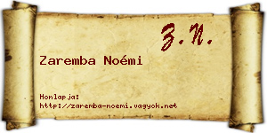 Zaremba Noémi névjegykártya